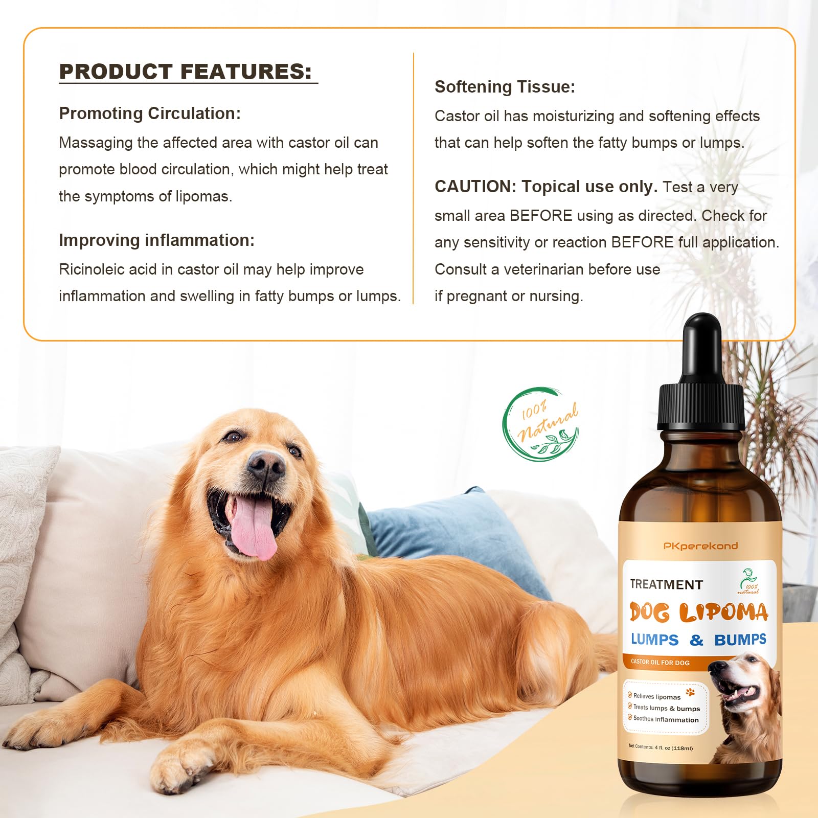 Lipoma Treatment for Dogs, Remedy for Lipomas, Soften Fatty Lumps & Bumps in Dogs, Relieve Swelling and Inflammation, Dog Lipoma Treatment, Castor Oil for Dogs, Guard the Buddy against Lumps and Bumps