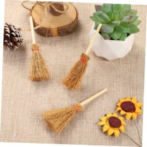 WOONEKY 72 Pcs Mini Red Rope Broom 24pcs (Large Broom) Mini Witches Broomsticks Mini Cinnamon Brooms Stick Halloween Decorations Wizard Flying Broom Witch Broom Decoration Brown Pine Wood