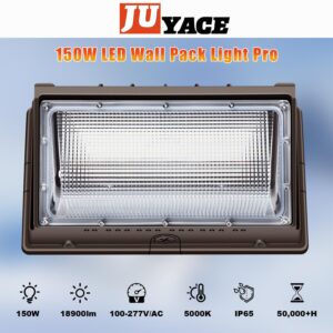 Juyace 150W LED Wall Pack Light 300W LED Parking Lot Light with Photoelectric