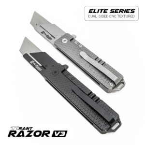 TiRant RAZOR V3 Utility Knife (Stonewashed 6AL-4V Titanium) Elite DUAL-APEX Edition EDC Box Cutter