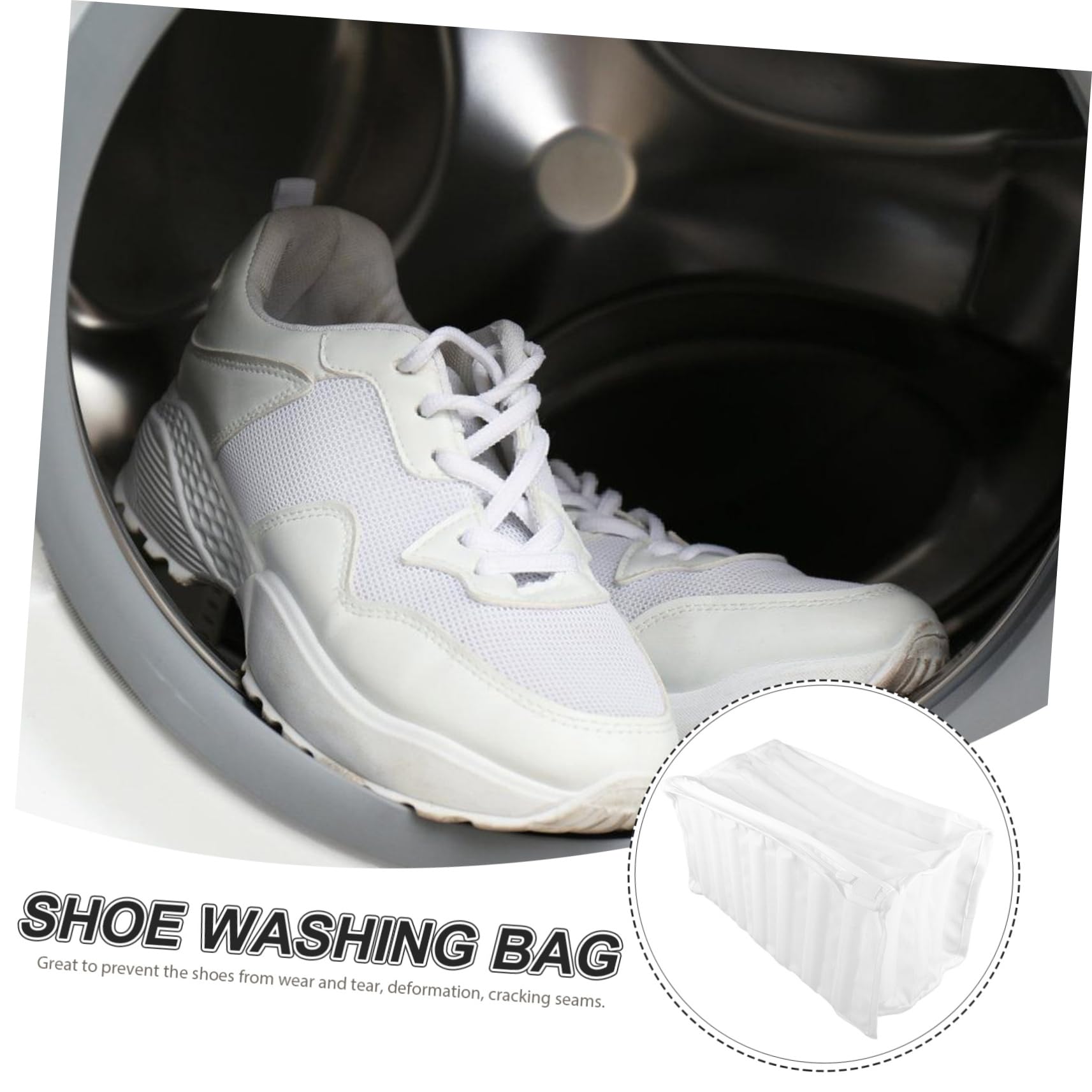 OKUMEYR Shoe Bag Shoe Washing Bag Sneaker Wash Bag Laundry Bag for Sneaker Laundry Wash Bag Dryer Bag for Shoe Laundry Bag Supplies Trainer Wash Bag Sneaker Bag Shoes White Polyester