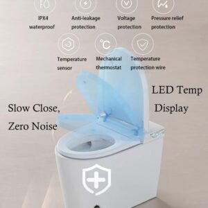 Kogven Smart BidetToilet, Modern One Piece Toilet with Bidet Built in, Heated Seat, Warm Water Washing & Air Dryer, Auto Flush, Self-Clean Stainless Steel Nozzle,LED Display, Slow Close Lid