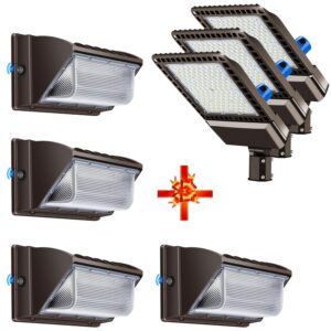 juyace 150w led wall pack light 300w led parking lot light with photoelectric