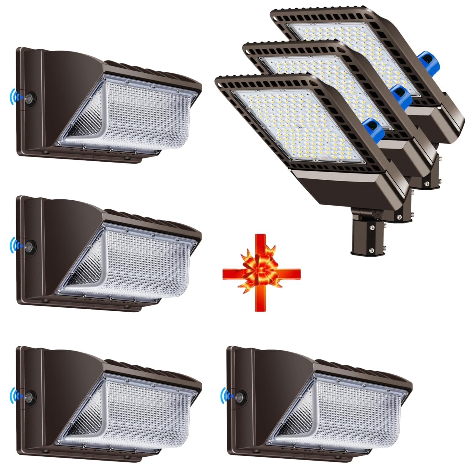 Juyace 150W LED Wall Pack Light 300W LED Parking Lot Light with Photoelectric