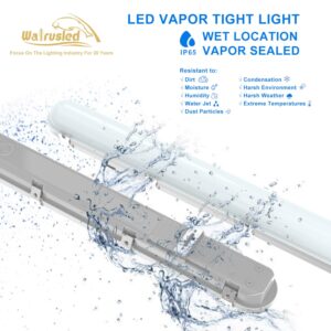 4FT Tri-Level Sensor LED Vapor Tight Emergency Light w/Remote, Battery Backup IP65 40W 5000lm Waterproof LED Outdoor Shop Light, 5000K, 100-277V, 0-10V Dimmable 4 Foot Carport Vapor Proof Fixture, FCC