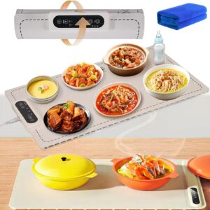 miller market warming mat, miller market food warmer, tempmaster adjustable warming tray, temp master electric food warming mat, millermarket heating food electric warming tray (white, 15 * 23.6inch)