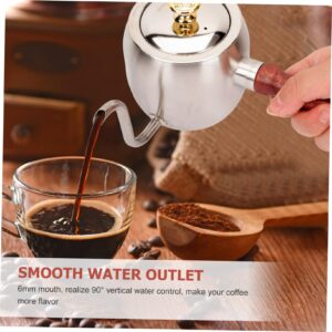 CONGARTENO Wooden Handle Coffee Pot Hand Drip Coffee Turkey Coffee Pot Coffee Pot Gas Tea Pitcher Stainless Tea Kettle Coffee Espresso Maker Coffee Makers Teapot Stainless Steel