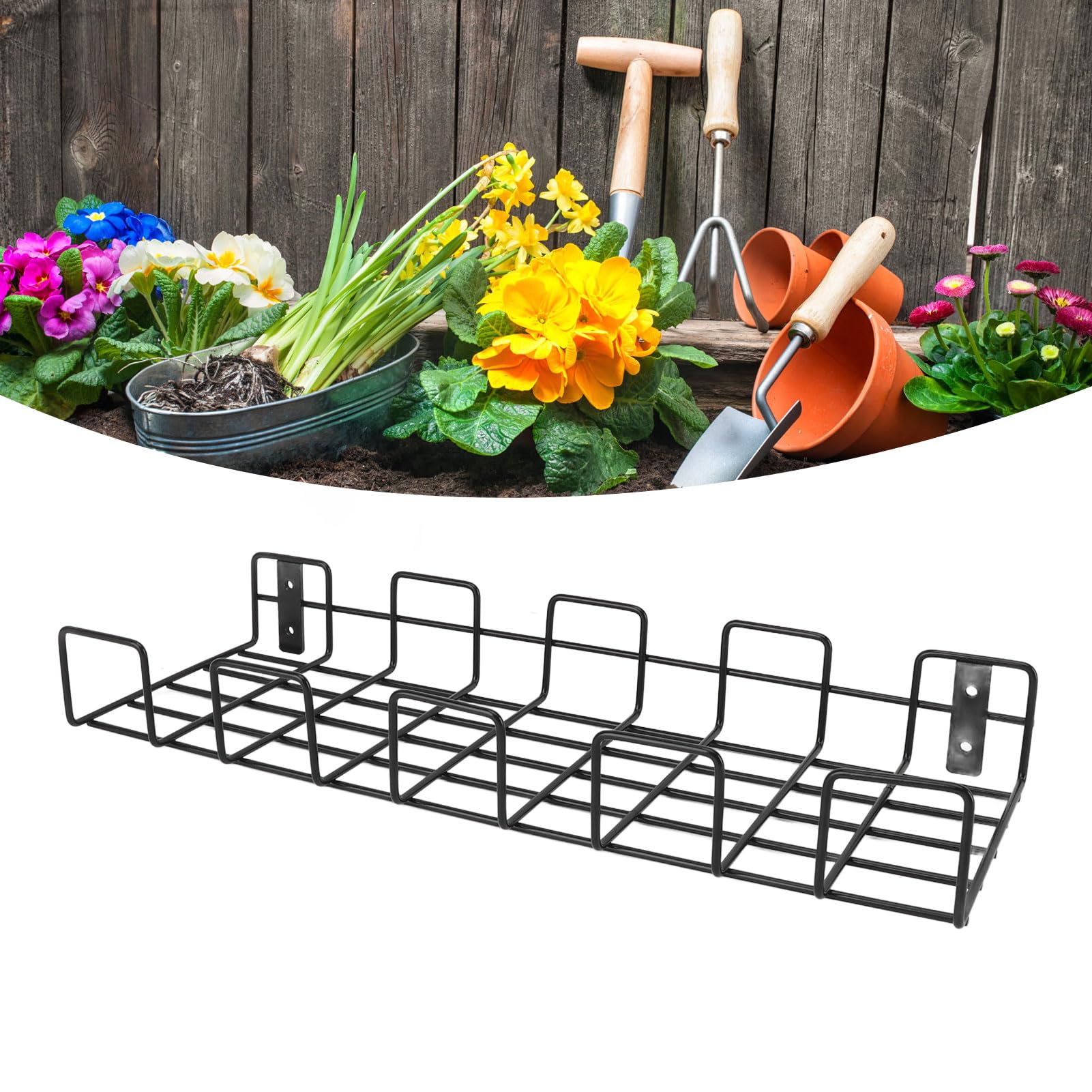 NYSUZHOUJI Wall Garden Tool Storage Rack Efficient Garage Organization Small Hose Sorter