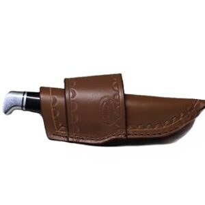 CARL THOMAS LEATHERS Crossdraw knife sheath. quality leather quality stitching. fix blade Nylon stitching. may defeat a 103. Knife holder.