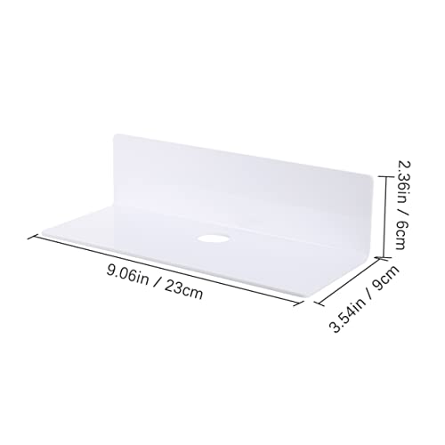 KITANDOVE 4pcs L-shaped Storage Rack White Shelves Floating Corner Shelves Floating Wall Bracket Repisas De Pared Para Cuarto Wall Shelves Astetic Room Decor Adhesive Wall Shelf