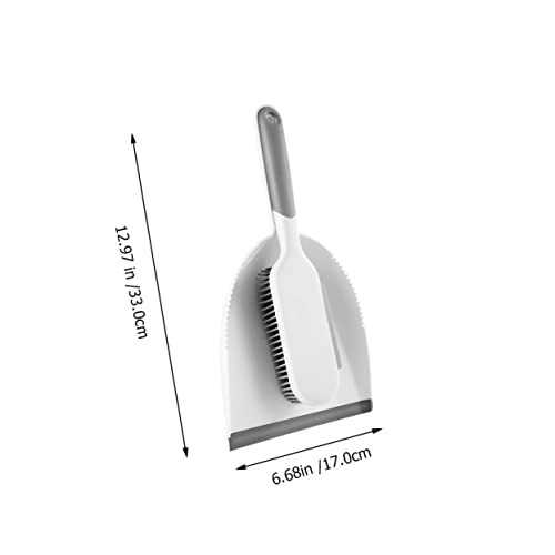 BUTIFULSIC 2 Pcs Set Pp Practical Brush Bed Cleaning Tool Dustpan and Brush White Sweeper Broom