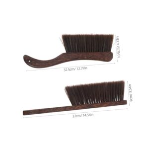 KOMBIUDA 2pcs Bed Brush Broom Car Brush Furniture Brush Keyboard Brush Cleaning Scrub Brush Whisk Broom Window Cleaning Brush Small Broom Wooden Cleaning Brush Car Cleaning Brown