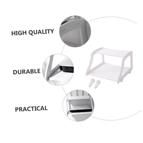 ABOOFAN 1pc Router Storage Rack Router Holder Router Wall Holder Set-top-box Rack Mini Router Wall-mounted Rack Double-layer Storage Holder Router Storage Mount Shelf Plastic White