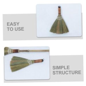 VILLFUL Straw Broom Cleaning Brush Cleaning Brooms Desktop Cleaning Broom Hand-Made Broom Hand Broom Household Brooms Manual Broom Household Dust Brush Broom for Office Table Desktop Broom