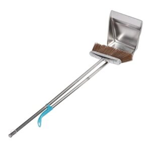 tokidny 1 set stainless steel trash shovel trash cleaning wide angle broom kitchen dustpan garbage shovel litter shovel stand up modern broom and dustpan sweeping brush floor broom silver