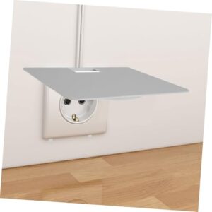 VILLFUL Wall Bracket Bathroom Electrical Outlet Shelf Outlet Shelf for Home Wall Outlet Shelf Router Wall Mount Bracket Storage Shelf for Outlet Wall Mount Router Shelf Plastic White