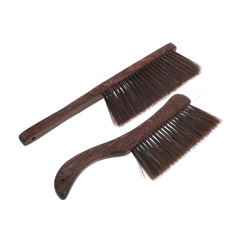 KOMBIUDA 2pcs Bed Brush Broom Car Brush Furniture Brush Keyboard Brush Cleaning Scrub Brush Whisk Broom Window Cleaning Brush Small Broom Wooden Cleaning Brush Car Cleaning Brown