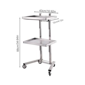 Folding Tray Trolley | Stainless Steel Rolling Cart - Modern Simple Pallet Design Utility Cart on Wheels for Living Room, Bathroom, Kitchen, Bedroom