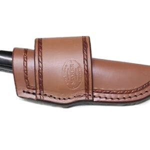 CARL THOMAS LEATHERS Crossdraw knife sheath. quality leather quality stitching. fix blade Nylon stitching. may defeat a 103. Knife holder.