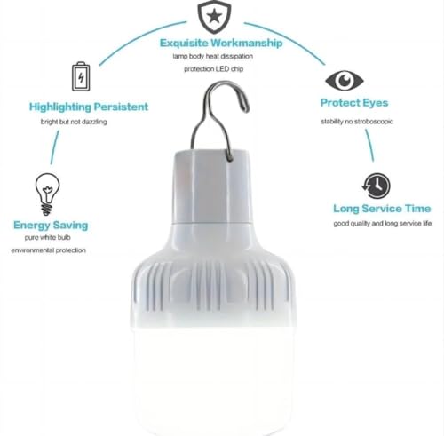 USB Rechargeable Emergency Light, 5 Adjustable Modes, High Brightness, Long Lasting, Multifunctional Lighting for Home, Outdoor, Camping, Hiking, Suitable for Various Environments.