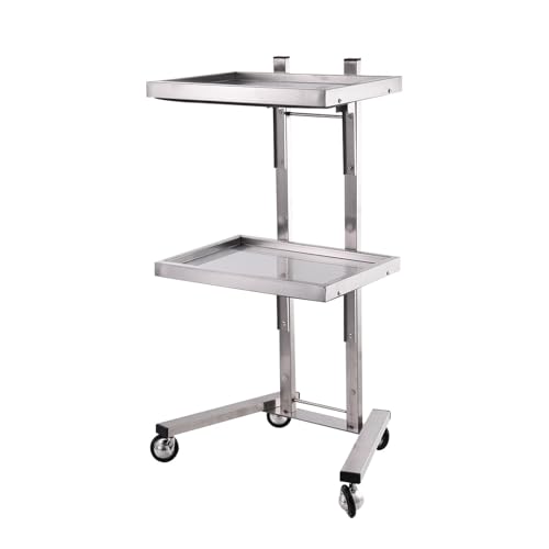 Folding Tray Trolley | Stainless Steel Rolling Cart - Modern Simple Pallet Design Utility Cart on Wheels for Living Room, Bathroom, Kitchen, Bedroom