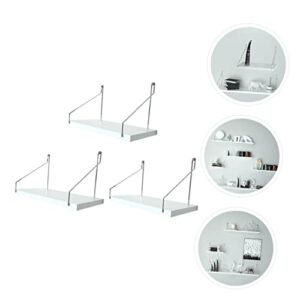 HOLIDYOYO 3pcs Shelf DIY Floating Wall Storage Mounted Shelves for Storage Hanging Holder Hanging Wall Plants Bookshelves Wall Mounted Home Decor Wall Mount Shelves Storage Rack Board White