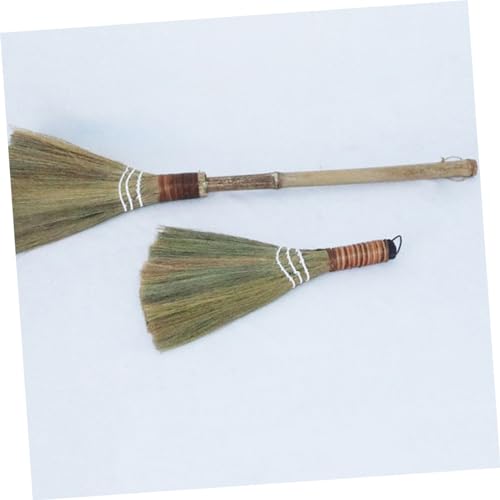 VILLFUL Straw Broom Cleaning Brush Cleaning Brooms Desktop Cleaning Broom Hand-Made Broom Hand Broom Household Brooms Manual Broom Household Dust Brush Broom for Office Table Desktop Broom