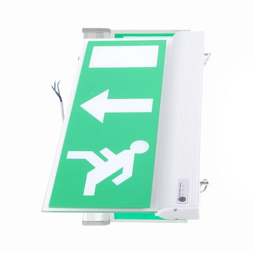 LED Emergency Exit Lighting Sign Safety Evacuation Indicator Light Acrylic Stable Wear proof sturdy for Mall Supermarket Hospital Hotel [110‑220V]