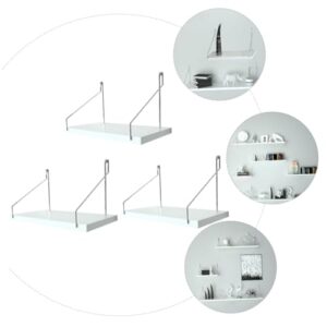 HOLIDYOYO 3pcs Shelf DIY Floating Wall Storage Mounted Shelves for Storage Hanging Holder Hanging Wall Plants Bookshelves Wall Mounted Home Decor Wall Mount Shelves Storage Rack Board White