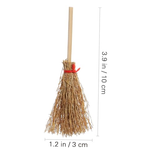 OHPHCALL 10pcs Halloween Broom Toys Mini Halloween Broomstick Mini Brooms for Crafts Rope Cauldrons Halloween Witch Broom Halloween Ghost Decoration Small Broom Hanging Ornament Toys for