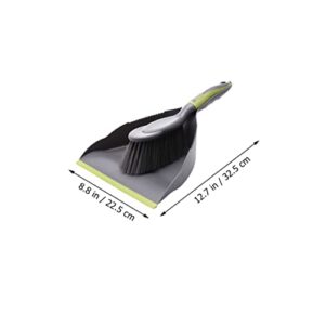 COOLHIYA 1 Set Broom Cleaning Brush Handle Computer Broom Mini Broom Dustpan Car Air Outlet Pet Brush Desktop Broom Mini Dustpan and Broom Duster Keyboard Pet Dustpan Green