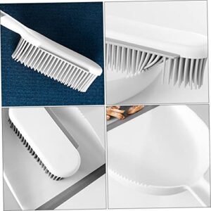 BUTIFULSIC 2 Pcs Set Pp Practical Brush Bed Cleaning Tool Dustpan and Brush White Sweeper Broom