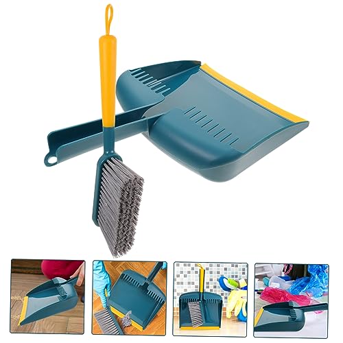 HOMOCONO 1 Set Kitchen Broom Animal Waste Broom Household Cleaning Brushes Small Broom Fireplace Broom Dustpan Countertop Broom Brush Combination Short Handle Broom Cleaning Broom Green Pp