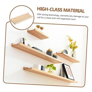 HOMOCONO Wooden Shelf Wall Mounted Shelf Wall Mount Shelves Multi-Function Floating Shelf Decorative Shelves Wall Hanging Shelf Farmhouse Floating Shelf Ledge Display Shelf Wall Stand Khaki