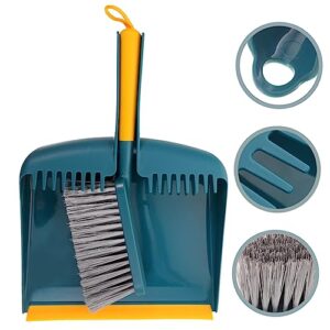 HOMOCONO 1 Set Kitchen Broom Animal Waste Broom Household Cleaning Brushes Small Broom Fireplace Broom Dustpan Countertop Broom Brush Combination Short Handle Broom Cleaning Broom Green Pp