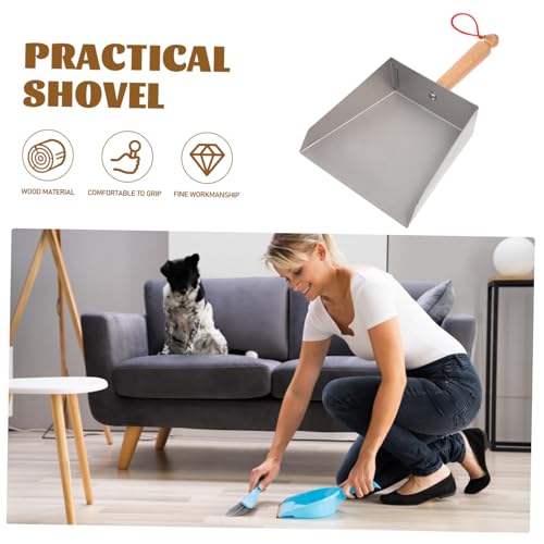 COOLHIYA 1pc Kitchen Table Dustpan Desk Cleaner Dustpan Aluminum Pan Commercial Desktop Household Cleaner Duster Dustpan Long Handle Dusting Pan Desk for Car Silver Stainless Steel