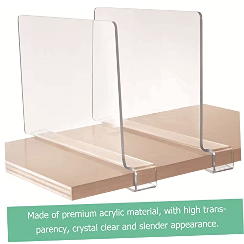 KITANDOVE 2pcs Clothes Board Drawer Separators Clothing Drawer Dividers Closet Shelf Divider Clear Shelf Closet Dividers Closet Shelf Separator Clear Wardrobe Partitions Drawers Dividers Abs