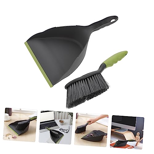 Gogogmee 1 Set Desktop Sweeping Set Screen Keyboard Mini Clean Keyboard Small Desk Broom Mini Cleaning Tool Household Cleaner Broom with Mini Brush Desktop Sweep Broom Whisk Pan Abs