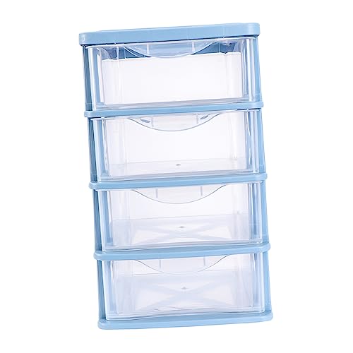 OHPHCALL 1pc Box Shelf Storage Box Makeup Drawer Organizer Kitchen Office Storage Cabinet Organizer Drawer Storage Clear Shelves Units De Clothes Dresser Makeup Storage Case Plastic Pp Blue