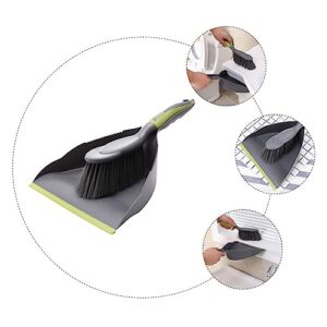 COLLBATH 1 Set Broom Cleaning Brush Kid Broom Computer Keyboard Shovel Dustpan with Handle Car Tabletop Dustpan Table Cleaning Brush Table Crumb Brush Crumb Cleaner Desktop Whisk Pp Green