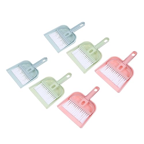 Gogogmee 6 Sets Pet Broom Tiny Keyboard Tiny Dustpan and Brush Desktop Cleaning Broom Household Brooms Desktop Cleaning Tools Mini Broom and Dustpan Cage Cleaner Household Cleaning Brush Pp