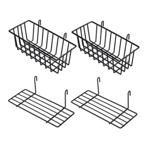 unomor 2 sets shelf black storage baskets garage storage organizer pegboard shelves hanging wall basket wire wall shelves desk pegboard storage baskets for shelves wire tray wrought iron