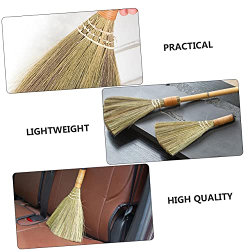 TOYANDONA 2pcs Household Dust Broom Household Brooms Whisk Brooms Small Home Broom Cleaning Broom Handmade Broom Tools Dustpan Whisk Broom Straw Whisk Broom Brush Durable Broom House Broom