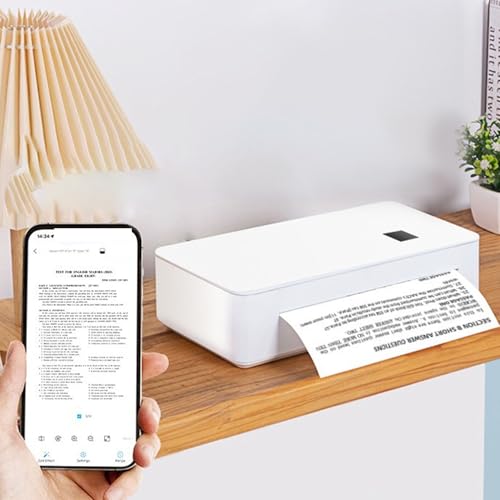 Fockety Inkless Portable Printer, A4 Thermal Inkless Printer Portable Thermal Printer Borderless Photo Printing Inkless Mobile Printer for Travel Home Office Car