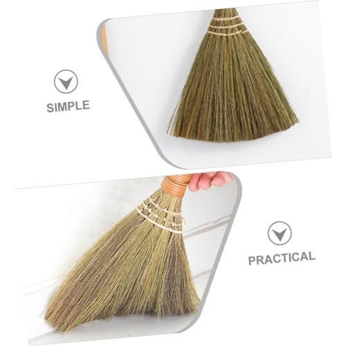 VILLFUL Straw Broom Cleaning Brush Cleaning Brooms Desktop Cleaning Broom Hand-Made Broom Hand Broom Household Brooms Manual Broom Household Dust Brush Broom for Office Table Desktop Broom