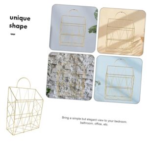 HOLIDYOYO Hanging Shelf Magazine Racks Desk Storage Shelf Wall File Organizer Hanging Magazine Mounted Mail Holder Storage Document Organizer Modern Magazine Rack Yellow