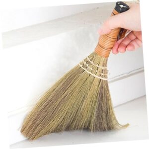 VILLFUL Straw Broom Cleaning Brush Cleaning Brooms Desktop Cleaning Broom Hand-Made Broom Hand Broom Household Brooms Manual Broom Household Dust Brush Broom for Office Table Desktop Broom