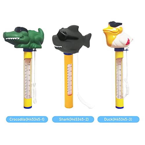 Floating Pool Thermometer, Cartoon Animal Water Temperature Thermometer with Cord for Pools Hot Tub Aquarium Spa Bath