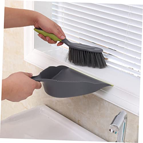 COOLHIYA 1 Set Broom Cleaning Brush Handle Computer Broom Mini Broom Dustpan Car Air Outlet Pet Brush Desktop Broom Mini Dustpan and Broom Duster Keyboard Pet Dustpan Green