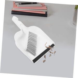 COOLHIYA 1 Set Mini Table Broom Whisk Broom Small Detail Brush Keyboard Dust Brush Broom and Dustpan Cleaning Broom Dustpan Keyboard Dust Remover Multi-Function Whisk Broom Plastic White